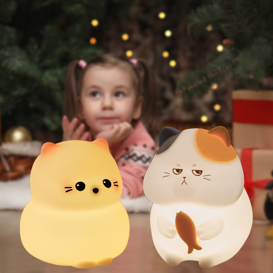 Baby Nursery Table Lamp - Cute Kitty Led Night Light Akumulatorowa