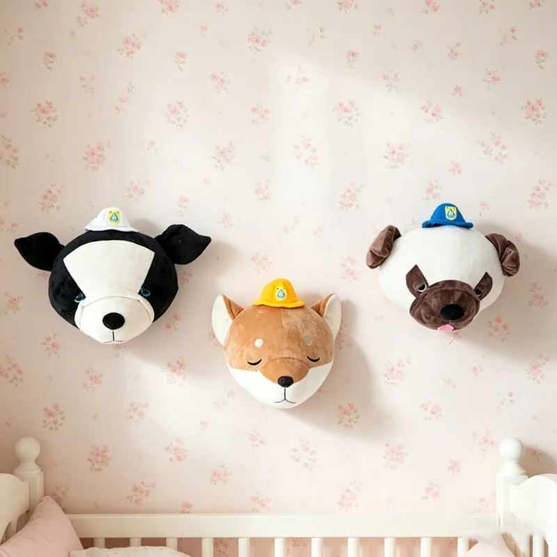 Baby Nursery Hanging Decor - Wypchana, trójwymiarowa głowa psa Akita do