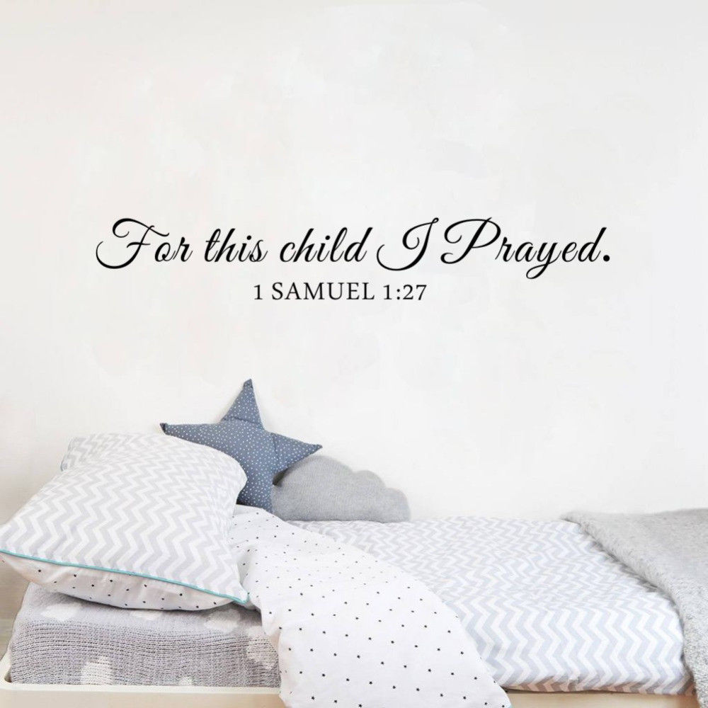 Baby Nursery Vinyl Wall Stickers - Dla tego dziecka modlę się Samuel