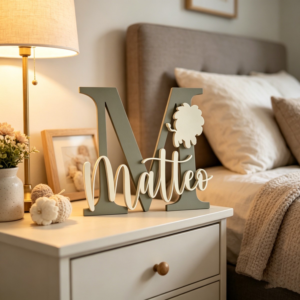 Baby Nursery Wall - 1 szt. Personalizowana drewniana tabliczka z