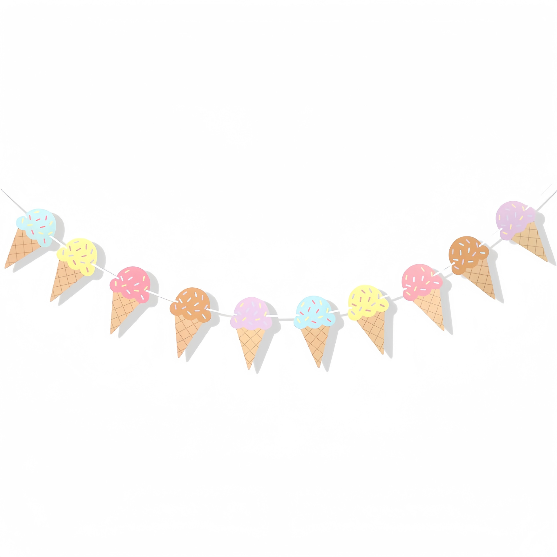Baby Nursery Hanging Decor - Słodki papierowy baner z motywem lodów,
