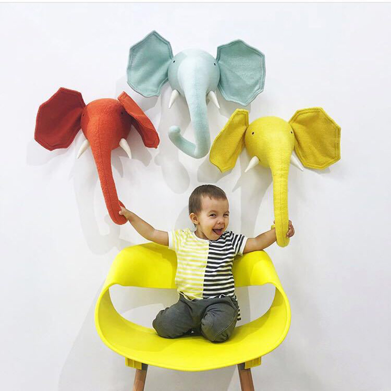 Baby Nursery Hanging Decor - Nowa głowa zwierzęcia żyrafa słoń pokój