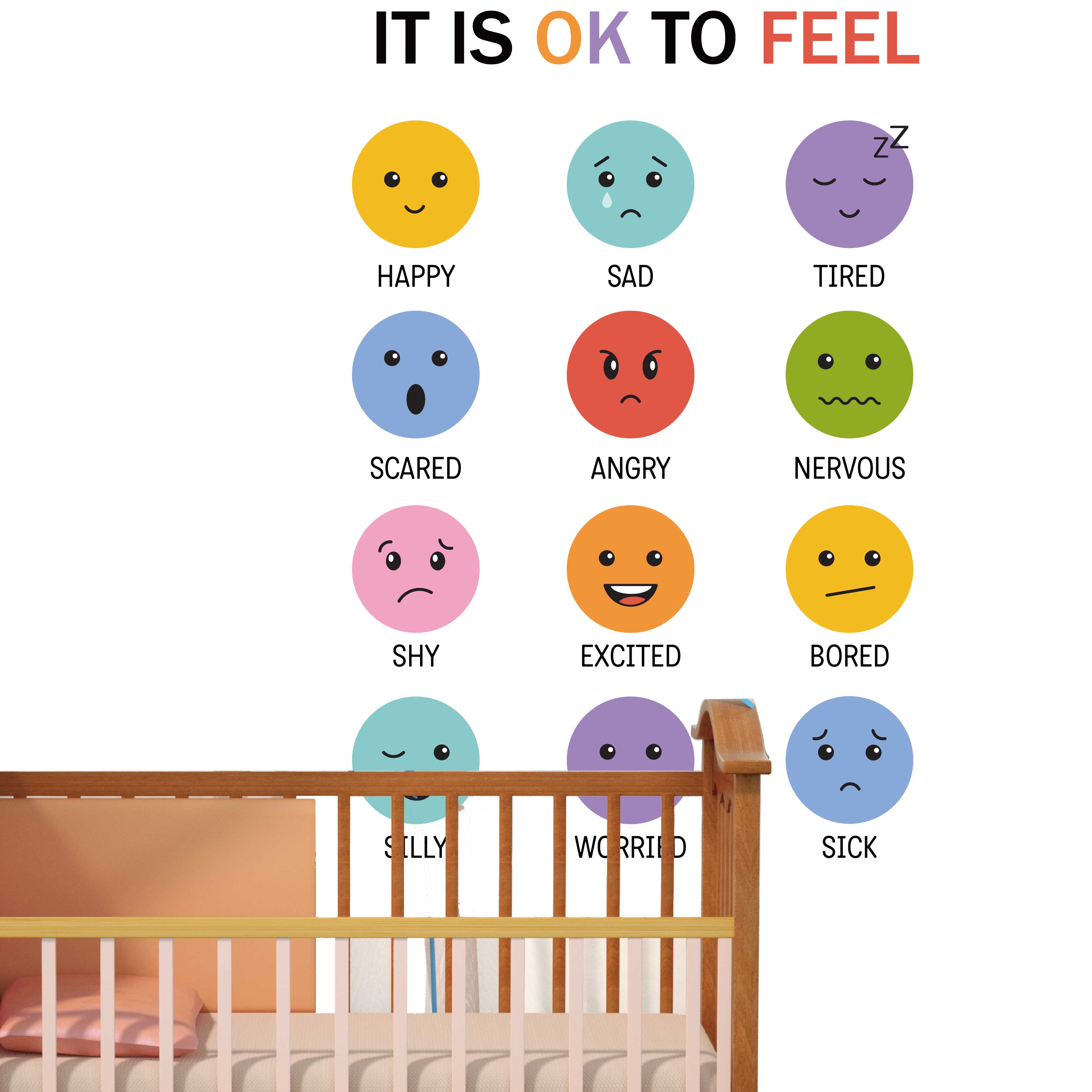Kolorowe naklejki ścienne 3D z – Baby Nursery Furniture recenzja i cena
