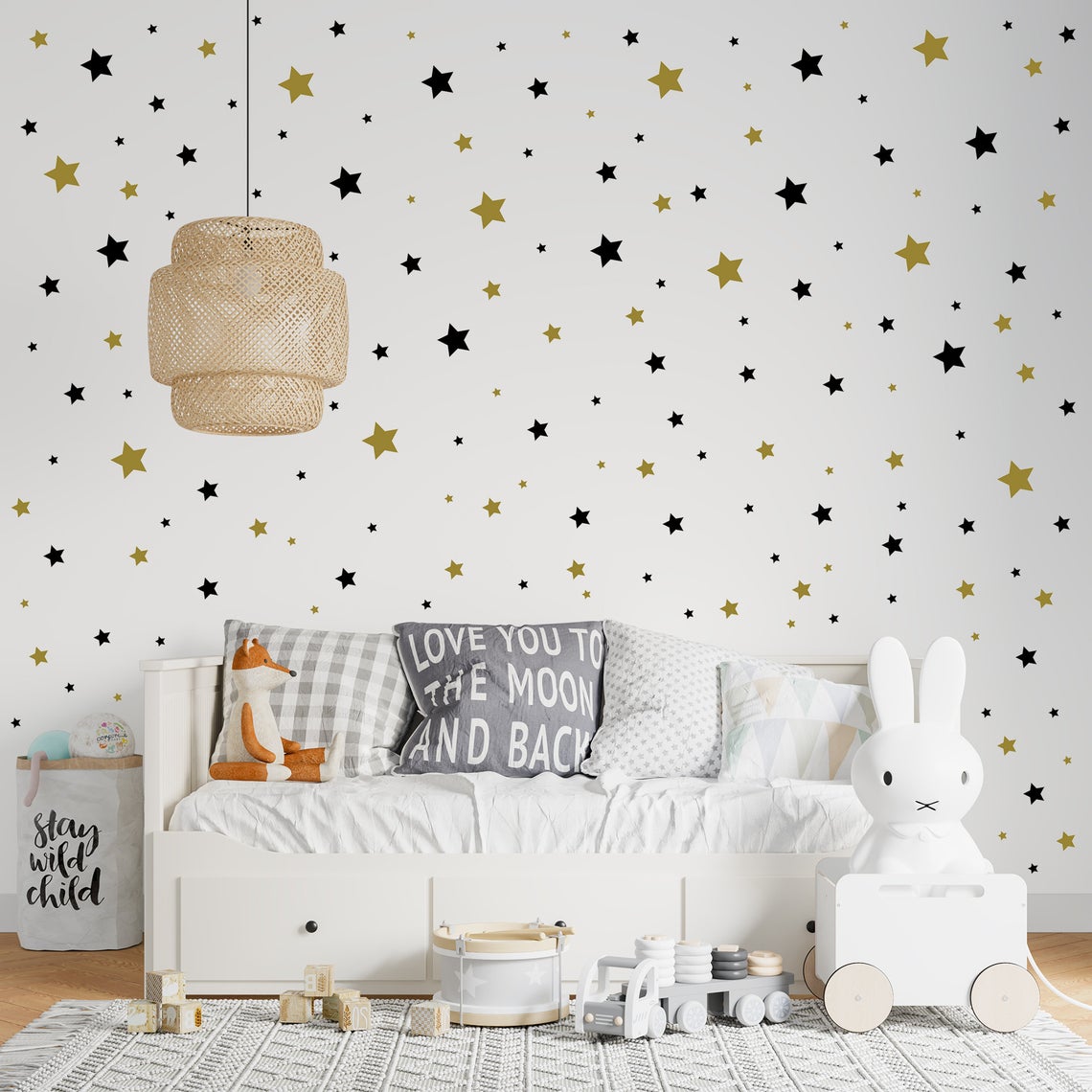 Cartoon 65Pcs Star Wall Sticke – Baby Nursery Furniture recenzja i cena
