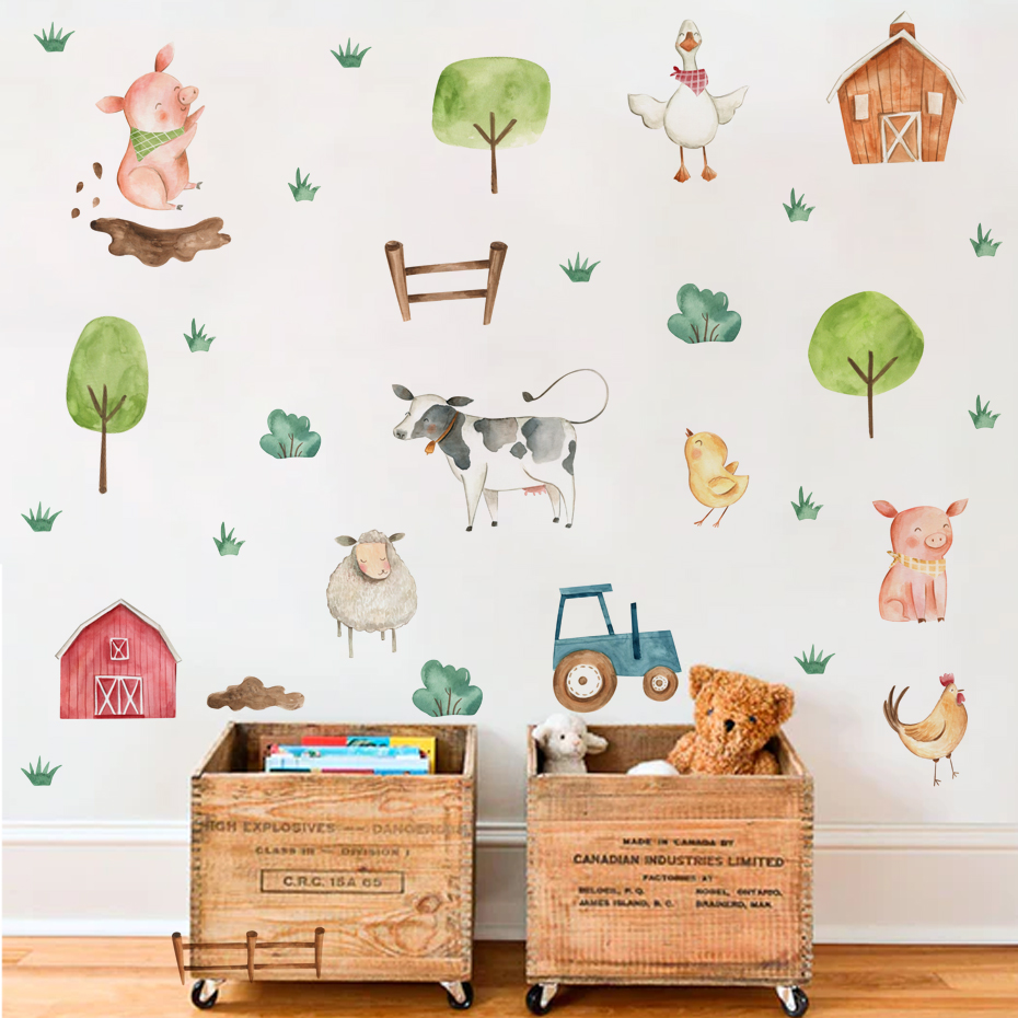 Boho Watercolor Cute Farm Anim – Baby Nursery Furniture recenzja i cena