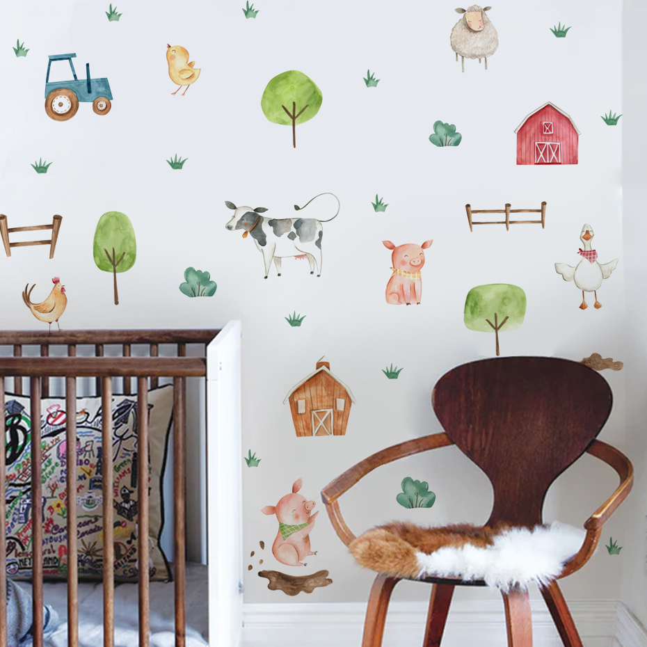 Boho Watercolor Cute Farm Anim – Baby Nursery Furniture recenzja i cena