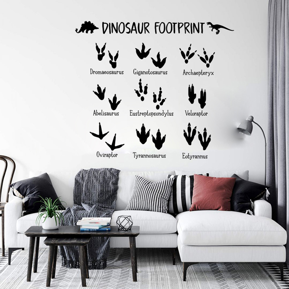 Cartoon Dinosaur Footprint Paw – Baby Nursery Vinyl Wall Stickers recenzja i cena