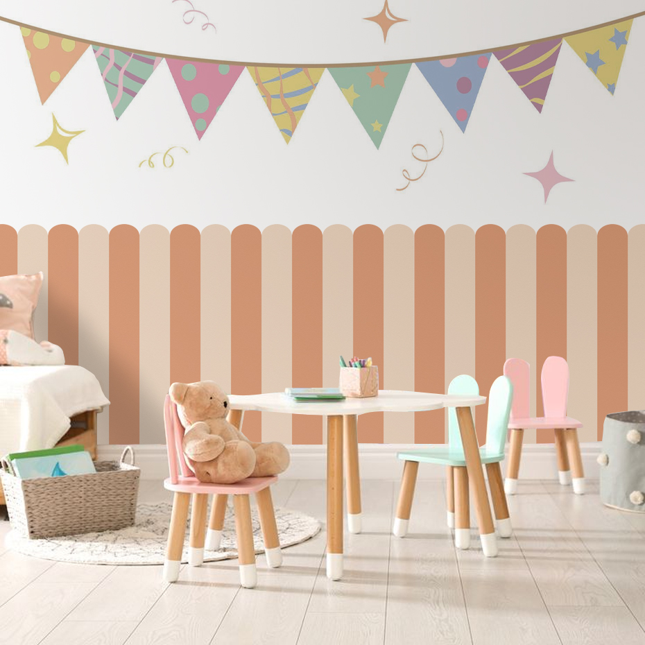 Wielokolorowa pionowa tapeta w – Baby Nursery Wall recenzja i cena